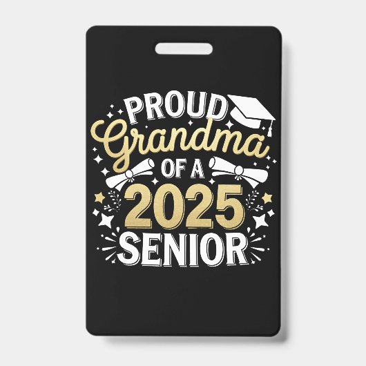 2025年誇りを持った卒業ゴールデンのおばあちゃん バッジ (Front)
