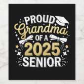 2025年誇りを持った卒業ゴールデンのおばあちゃん ワインラベル (シングルラベル)