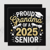 2025年誇りを持った卒業ゴールデンのおばあちゃん 招待状 (正面/裏面)