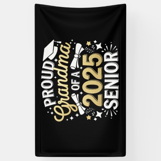 2025年誇りを持った卒業ゴールデンのおばあちゃん 横断幕 (縦)