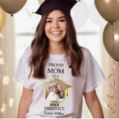 2025年誇りを持った卒業生の母と写真と名前 Tシャツ