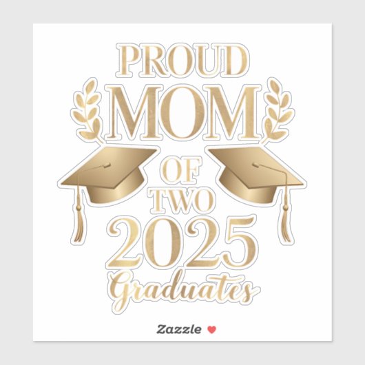 2025年誇りを持った卒業生2人の母が双子を卒業 シール (シート)