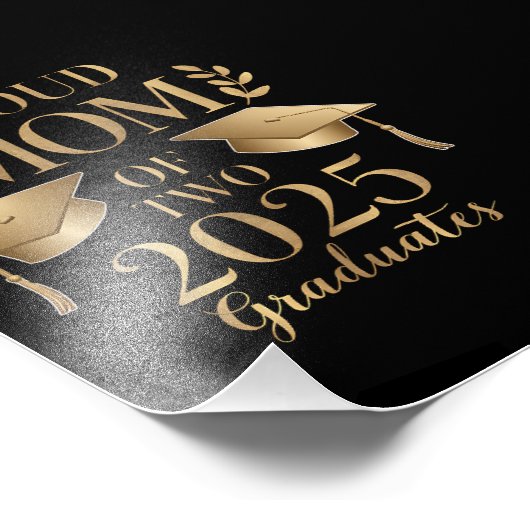 2025年誇りを持った卒業生2人の母が双子を卒業 フォトプリント            (角)