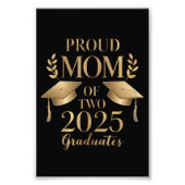 2025年誇りを持った卒業生2人の母が双子を卒業 フォトプリント            (正面)