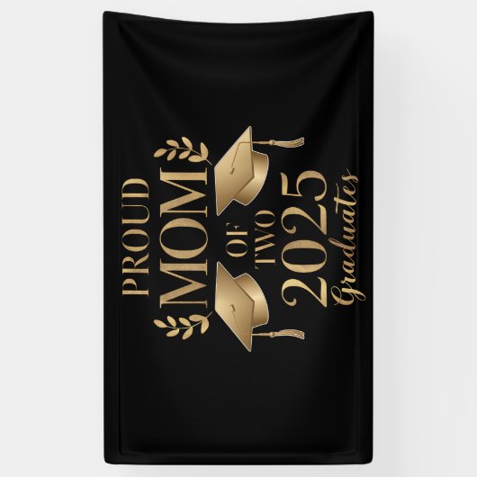 2025年誇りを持った卒業生2人の母が双子を卒業 横断幕 (縦)