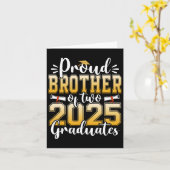 2025年誇りを持った卒業生2名の同級生 カード (黄色い花)