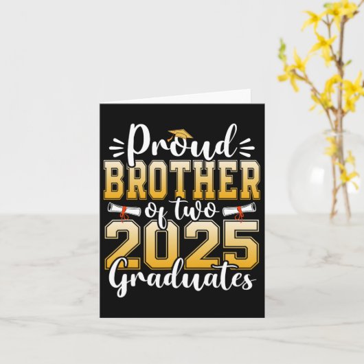 2025年誇りを持った卒業生2名の同級生 カード (黄色い花)