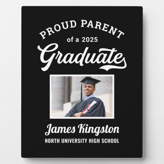 2025年誇りを持った大学院黒い写真撮カスタム影の親 フォトプラーク (正面)