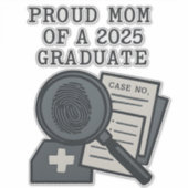 2025年誇りを持った犯罪学の母親Grad Detectiveスタイル シール (正面)