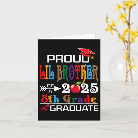 2025年誇りを持った8年生のClのLil兄弟 カード (黄色い花)