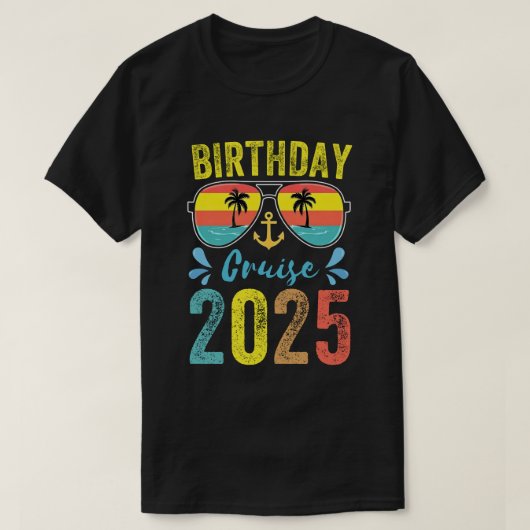2025年誕生日クルーズギフト マッチングパーティースクワッド Tシャツ (デザイン正面)