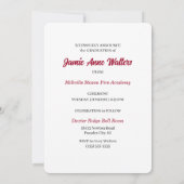 2025年赤と白写真消防士院卒業 招待状 (裏面)