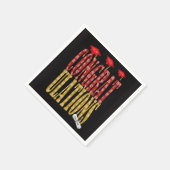 2025年赤と金ゴールドの学校のカラー卒業 スタンダードカクテルナプキン (角)