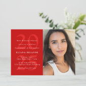 2025年赤クラシック写真卒業パーティーのクラス 招待状 (スタンド正面)