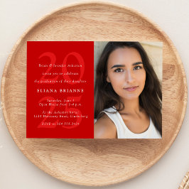 2025年赤クラシック写真卒業パーティーのクラス 招待状