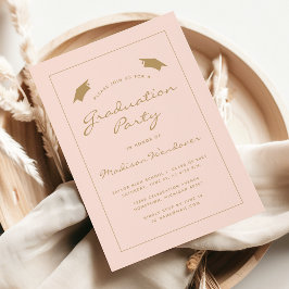 2025年赤面クラシック金ゴールド縁ど卒業パーティー 招待状