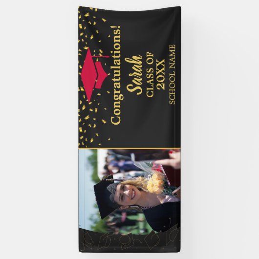 2025年赤黒カスタム卒業フォトクラス 横断幕 (縦)
