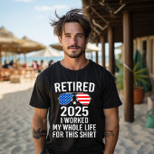 2025年退職したは私の問題ではなくなったアメリカ国旗 Tシャツ