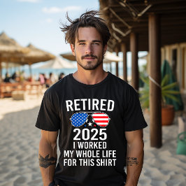 2025年退職したは私の問題ではなくなったアメリカ国旗 Tシャツ