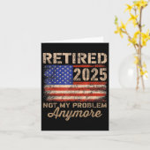 2025年退職したは私の問題ではなくなったReの米国国旗 カード (黄色い花)