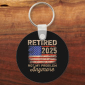 2025年退職したは私の問題ではなくなったReの米国国旗 キーホルダー (正面)
