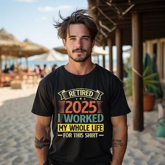 2025年退職しました 一生懸命働いてきました Tシャツ