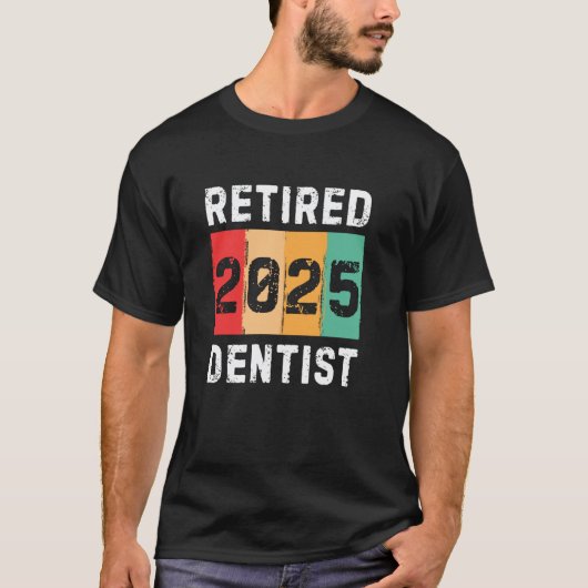 2025年退職 歯科医 ヴィンテージ 退職ギフト Tシャツ (正面)