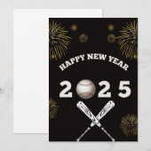2025年野球の新年休暇グリーティングカード シーズンカード (正面/裏面)