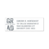 2025年金ゴールドはっきりした卒業タイポグラフィ住所 セルフインキングスタンプ (デザイン)