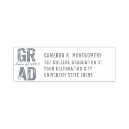 2025年金ゴールドはっきりした卒業タイポグラフィ住所 セルフインキングスタンプ