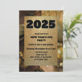 2025年金ゴールドグリッター大晦日カスタム年 招待状 (スタンド正面)