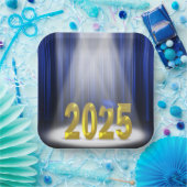 2025年金ゴールド卒業スポットライト ペーパープレート (パーティー)