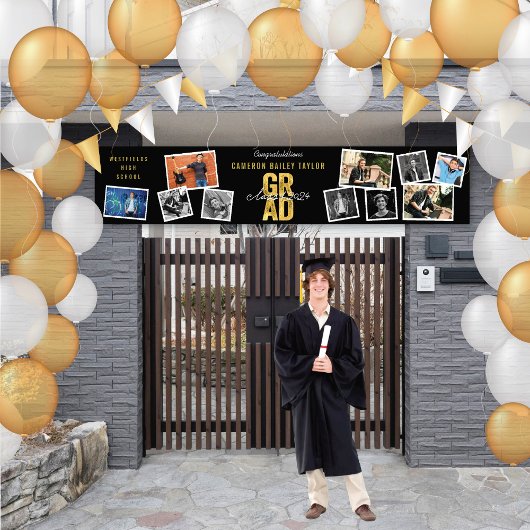 2025年金ゴールド卒業10写真卒業モダンパーティー 横断幕