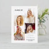 2025年銀箔クラス卒業4枚 箔招待状 (立ち正面)