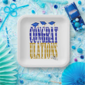 2025年青学卒卒業、金ゴールド学卒卒業 ペーパープレート (パーティー)