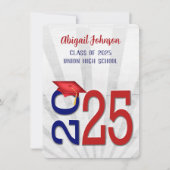 2025年青赤スクールカラー卒業 招待状 (正面)