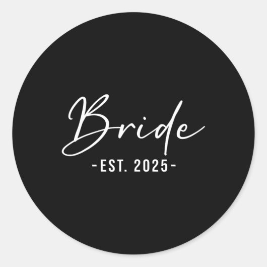 2025年頃結婚予定のカップルおそろいで準備、結婚式当日を迎える花嫁と新郎 ラウンドシール (正面)
