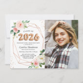 2025年風船の文字のクラス写真卒業 招待状 (正面)