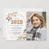 2025年風船の文字のクラス写真卒業 招待状 (正面)