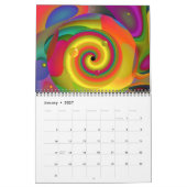 2025年飛んでいる抽象芸術トリップ(幻覚体験)のようなカレンダー カレンダー (1月 2027)