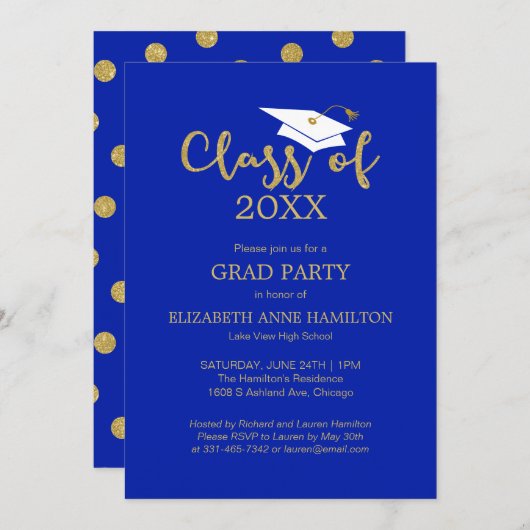 2025年高校のパーティの招待状 案内状 (正面/裏面)