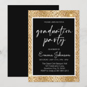 2025年高校卒業クラス，金ゴールド群 招待状 (正面/裏面)