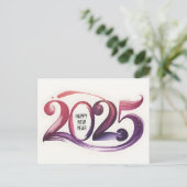 2025年鮮やか新年デザイン シーズンポストカード (スタンド正面)