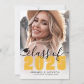 2025年黄色写真卒業クラス 招待状 (正面)