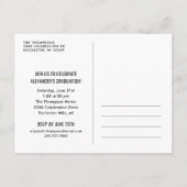 2025年黒人卒業金ゴールドパーティー写真 インビテーションポストカード (裏面)