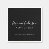 2025年黒卒業パーティーの書道クラス スタンダードカクテルナプキン (正面)