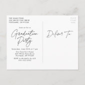 2025年黒台写真卒業パーティーのクラス インビテーションポストカード (裏面)