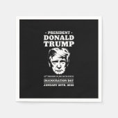 2025年1月の大統領就任日47D Jトランプ スタンダードカクテルナプキン (正面)