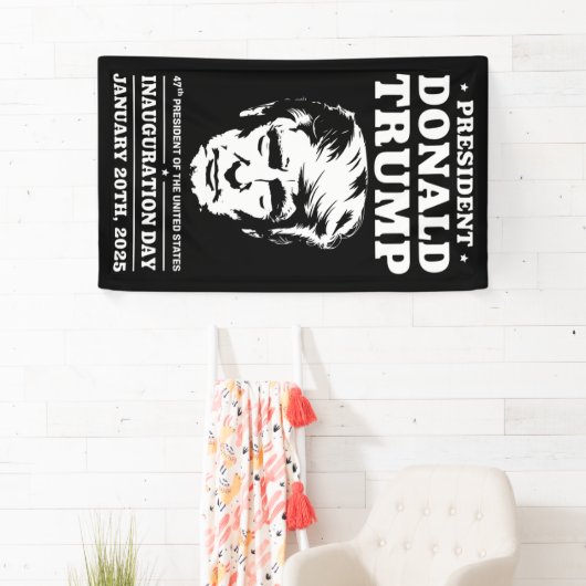 2025年1月の大統領就任日47D Jトランプ 横断幕 (インサイチュ)