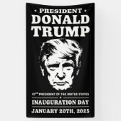 2025年1月の大統領就任日47D Jトランプ 横断幕 (縦)